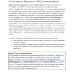 Community Report Call for Participation